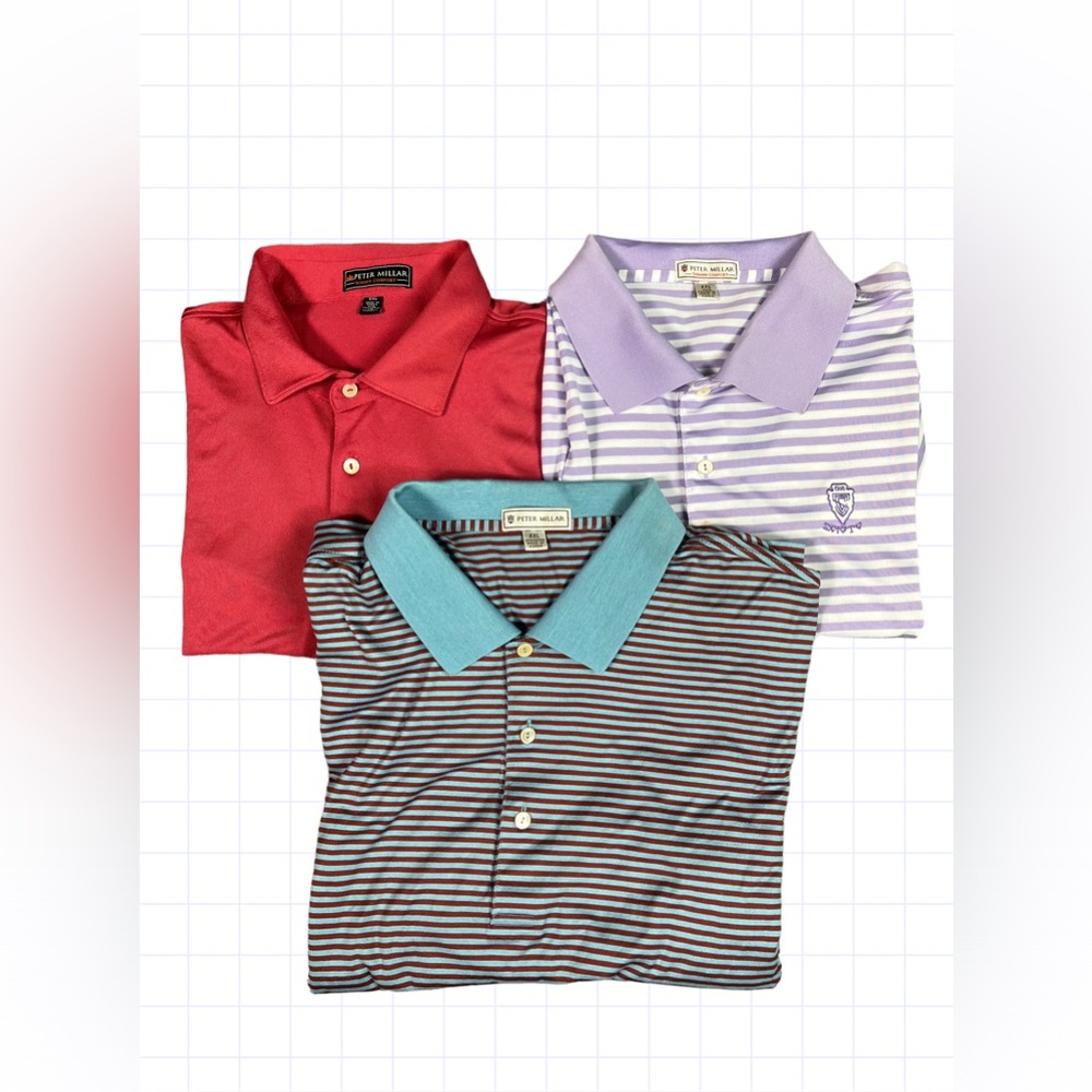 Peter Millar Summer Comfort Lot of 3 Men 2XL Classic Polos